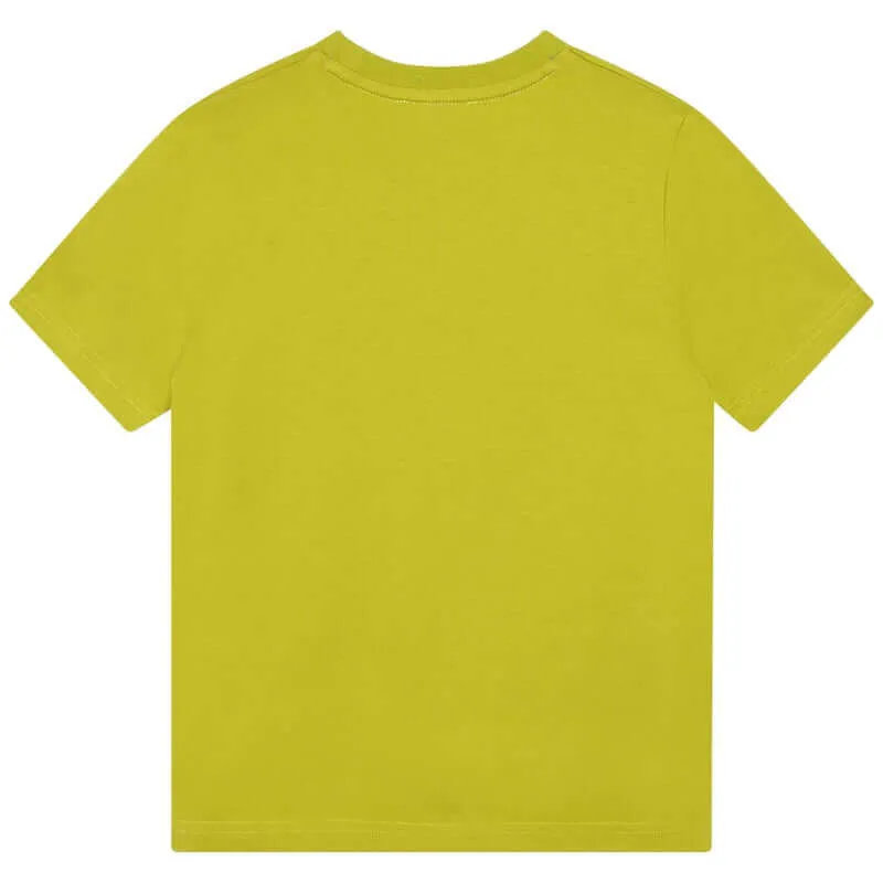 T-shirt pour garçons avec logo jaune biologique