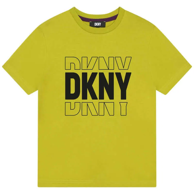 T-shirt pour garçons avec logo jaune biologique