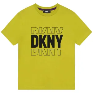 T-shirt pour garçons avec logo jaune biologique