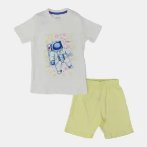 Pyjama Garçon - Blanc avec Imprimé Astronaute