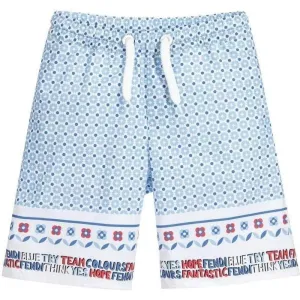 Short pour garçons en imprimé bandana bleu pâle