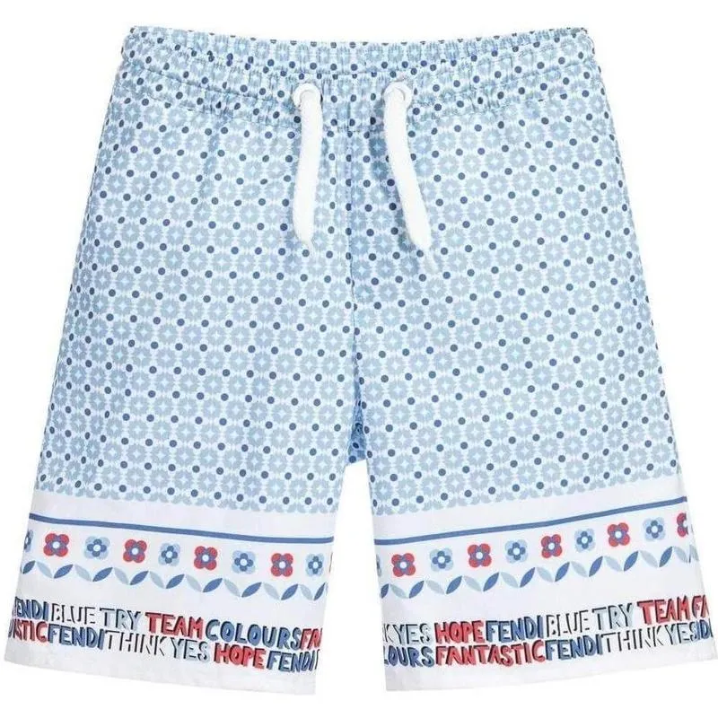 Short pour garçons en imprimé bandana bleu pâle