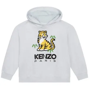 Pull à capuche en coton bleu pâle KOTORA pour garçons