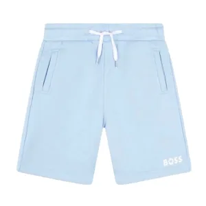 Short Garçon Jersey Bleu Pâle avec Logo