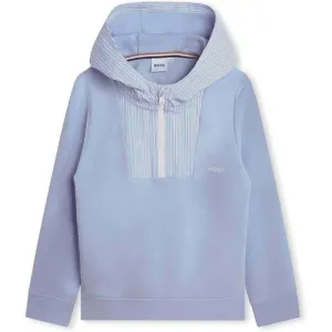Pull à capuche bleu pâle zip pour garçons