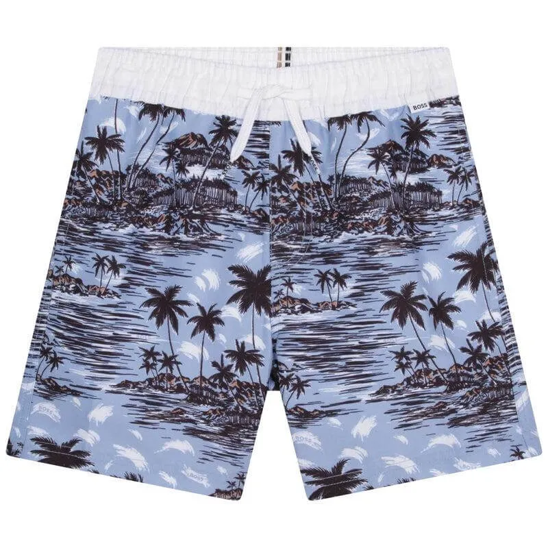Short de bain palmier pour garçons