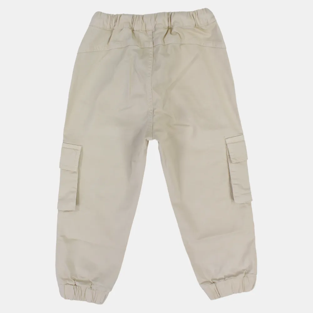 Pantalons cargo en gabardine unis pour garçons