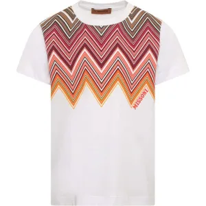 T-shirt pour garçons à zigzags rouge et orange
