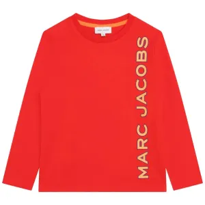 T-shirt pour garçons en coton rouge avec logo