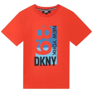 T-shirt en coton rouge pour garçons avec logo
