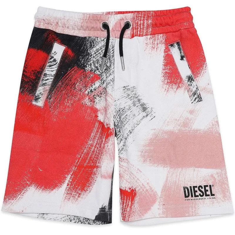 Shorts Garçon Teinture Rouge Imprimé