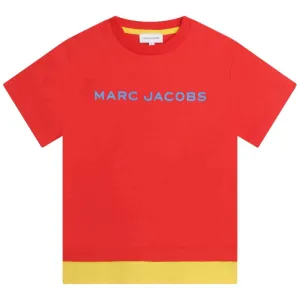 T-shirt en coton bio pour garçons avec logo rouge