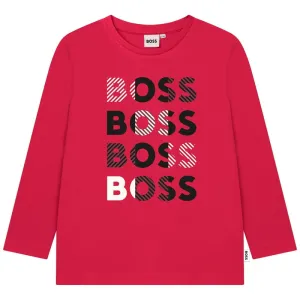 T-shirt à manches longues avec logo rouge pour garçons