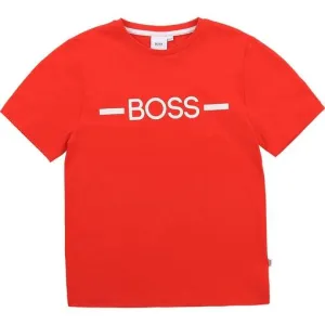 T-shirt à manches courtes avec logo rouge pour garçons