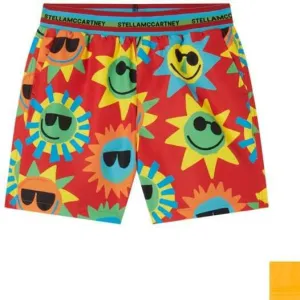 Short de bain imprimé soleil rouge pour garçons