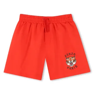 Maillot de bain short rouge tigre pour garçons
