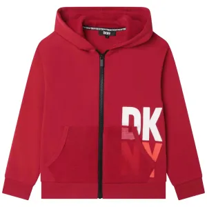 Pull à capuche rouge pour garçons avec fermeture éclair
