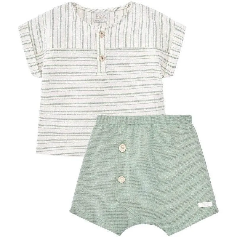Ensemble Court en Coton Sage pour Garçons