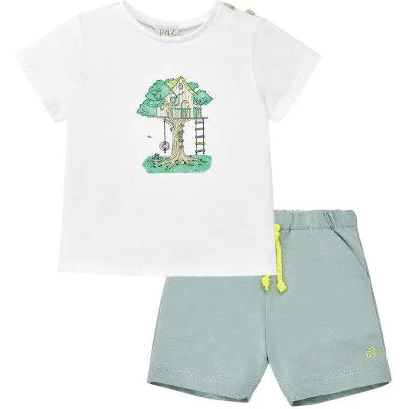 Ensemble Court en Coton Sage pour Garçons