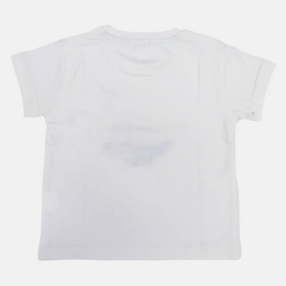 T-shirt en coton à manches courtes pour garçons avec impression de crocodile heureux