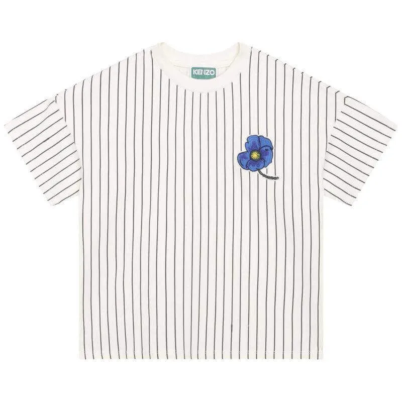 T-shirt à fleurs rayé pour garçons