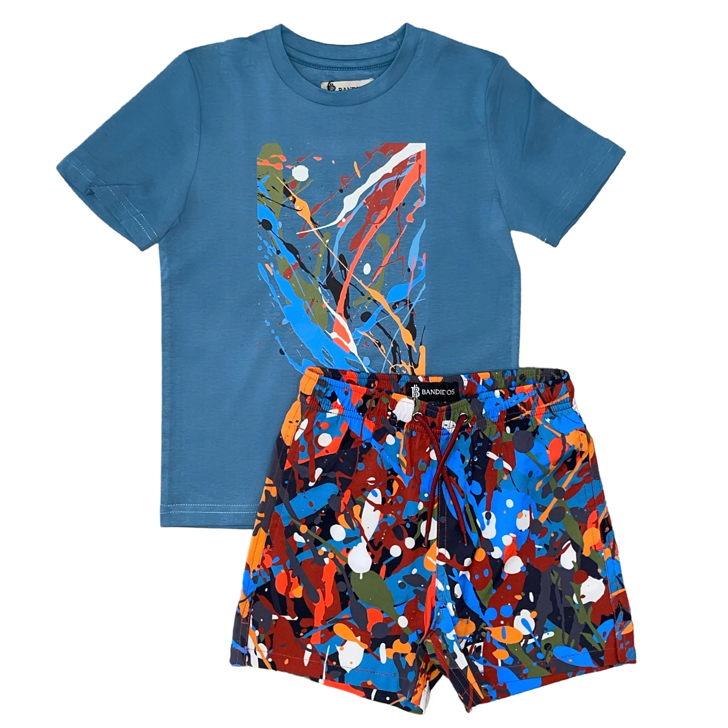 Ensemble de bain éclaboussures turquoise pour garçons