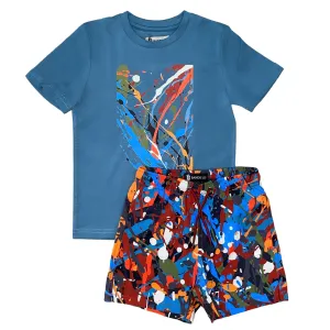Ensemble de bain éclaboussures turquoise pour garçons