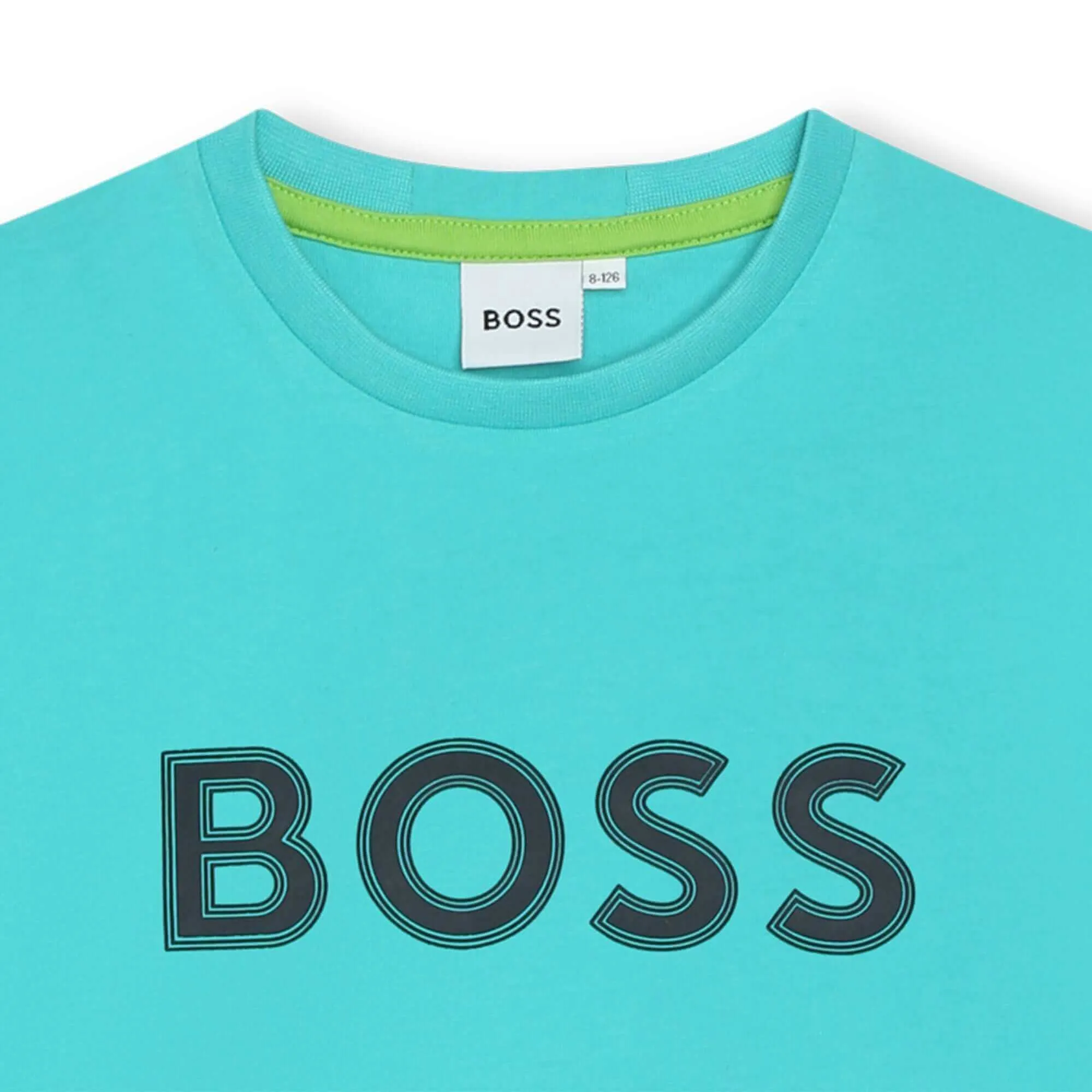 T-shirt en coton avec logo turquoise pour garçons
