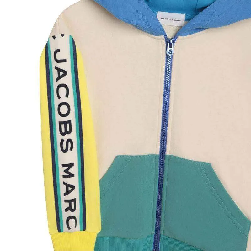 Pull à capuche multicolore avec logo vertical pour garçons