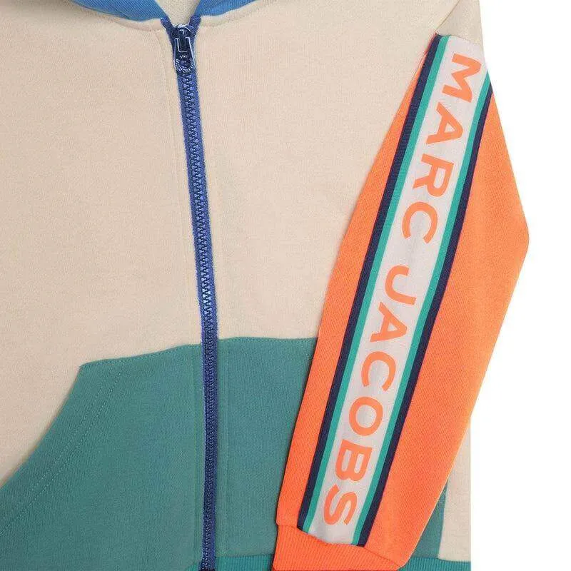 Pull à capuche multicolore avec logo vertical pour garçons