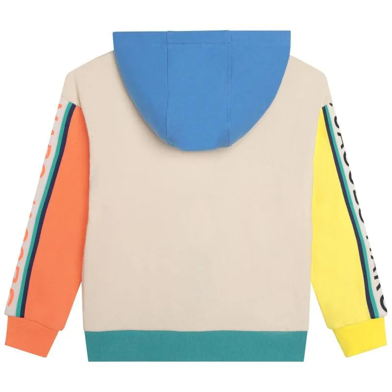 Pull à capuche multicolore avec logo vertical pour garçons
