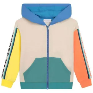 Pull à capuche multicolore avec logo vertical pour garçons