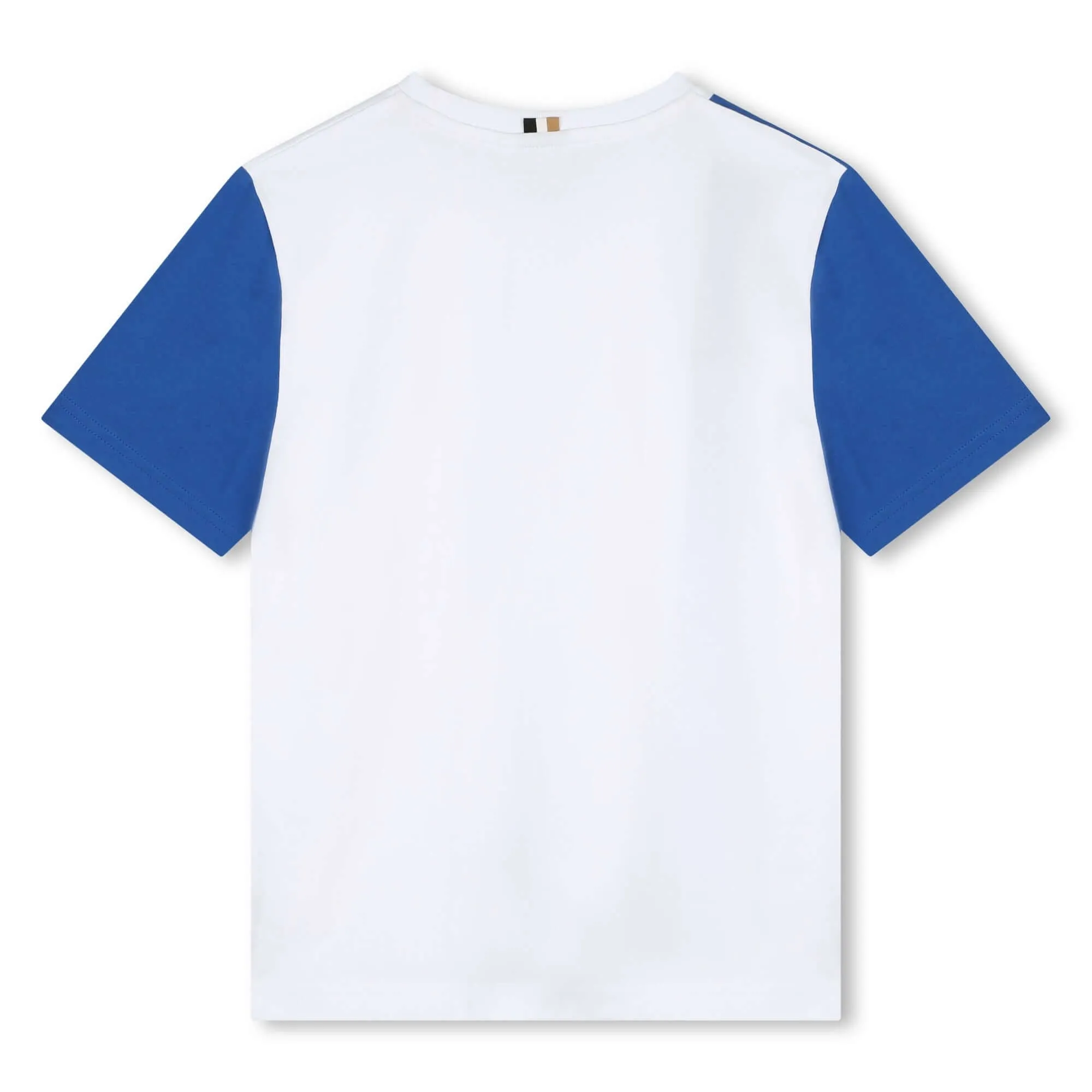 T-shirt en coton pour garçons avec logo blanc et bleu