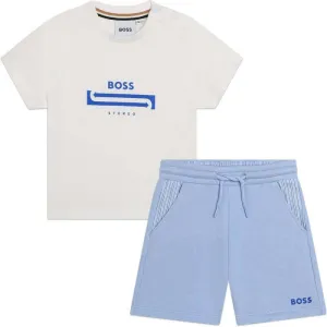 Ensemble court pour garçons blanc et bleu pâle