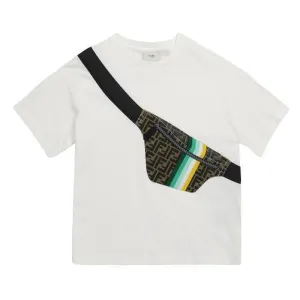 T-shirt pour garçons blanc avec logo en sac