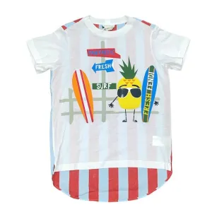 T-shirt Blanc Ambiance Plage pour Garçons