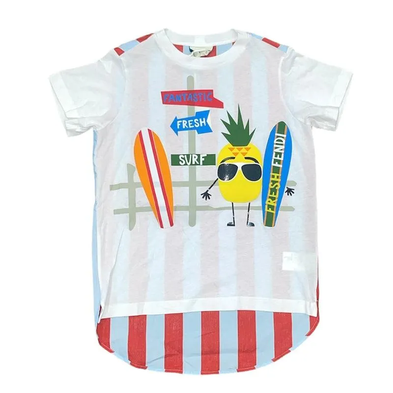 T-shirt Blanc Ambiance Plage pour Garçons