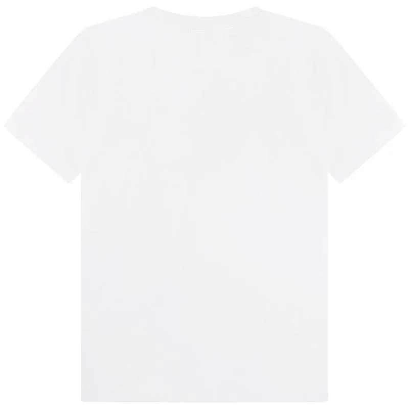 T-shirt Blanc pour Garçons avec Logo Boss