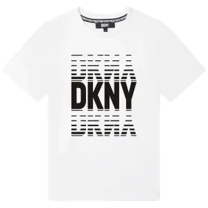 T-shirt en coton blanc pour garçons avec logo
