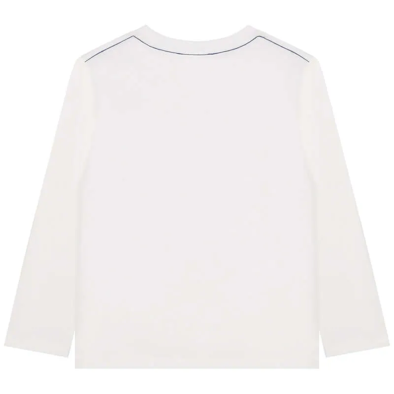 T-shirt en coton blanc pour garçons avec logo