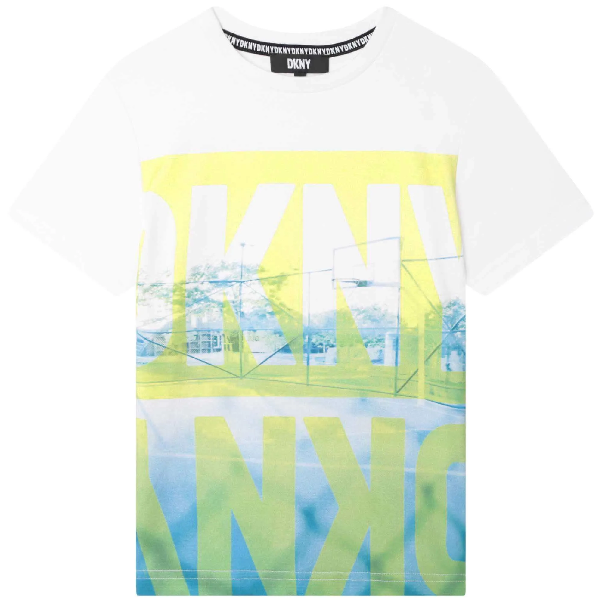 T-shirt en coton blanc avec logo pour garçons