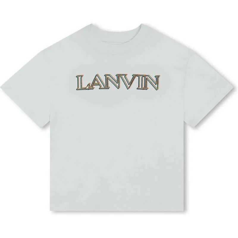 T-shirt en coton blanc avec logo pour garçons