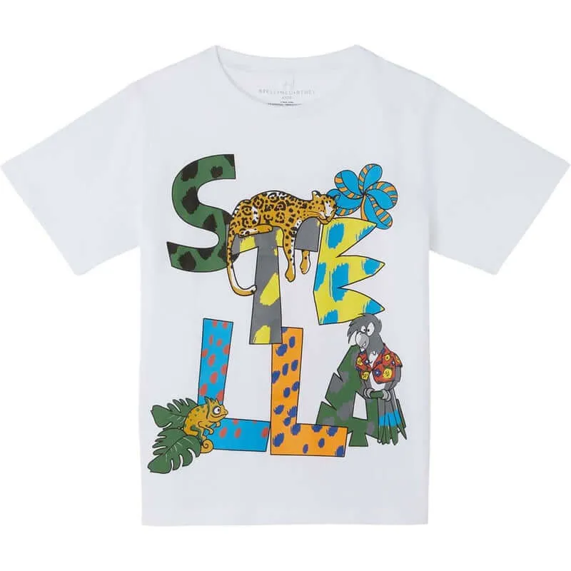 T-shirt en coton blanc avec logo pour garçons