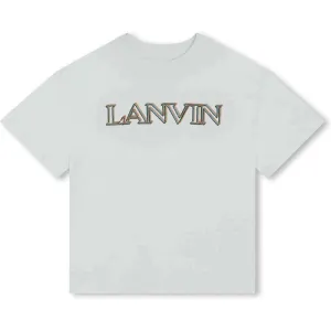 T-shirt en coton blanc avec logo pour garçons