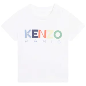 T-shirt en coton blanc avec logo pour garçons