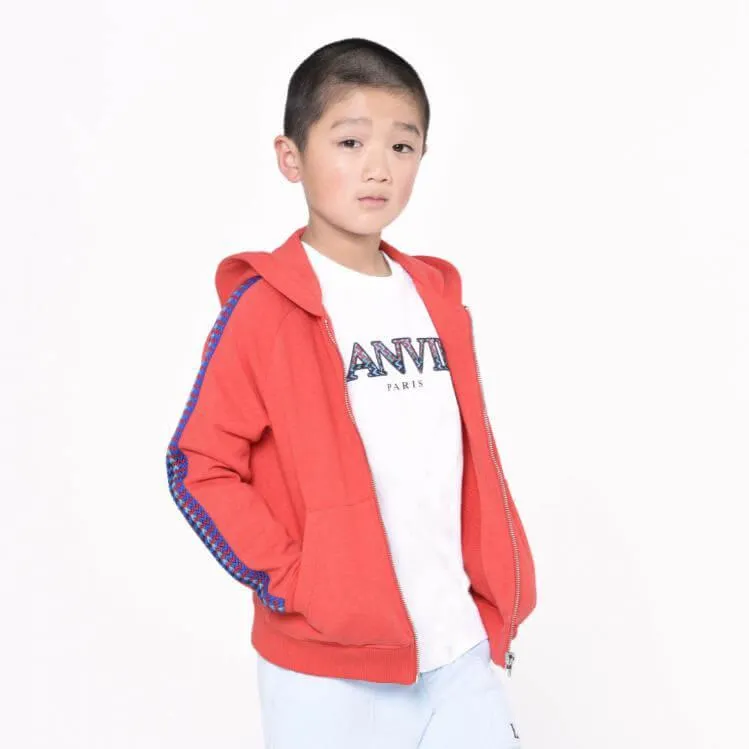 T-shirt pour garçons avec logo courbe blanc