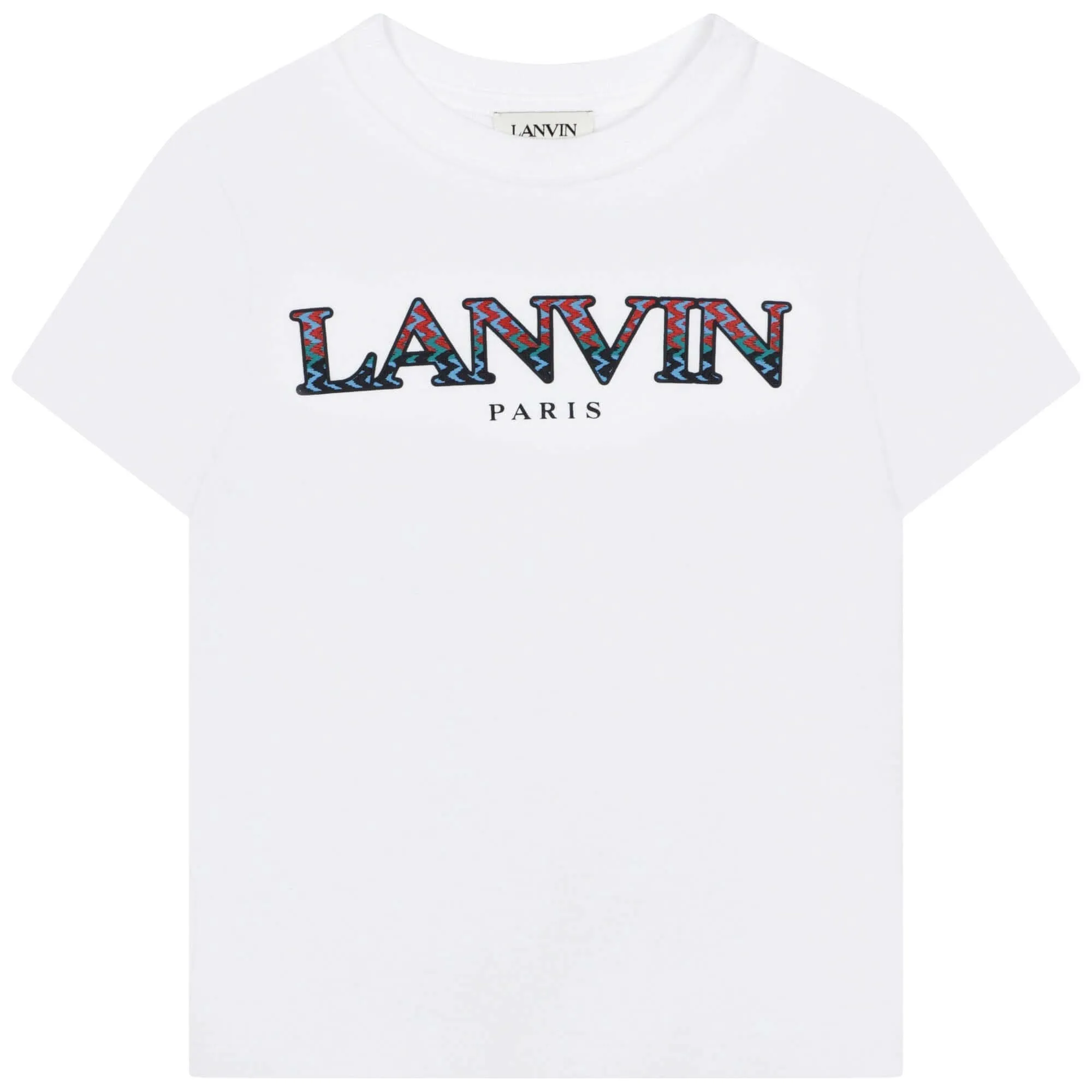 T-shirt pour garçons avec logo courbe blanc