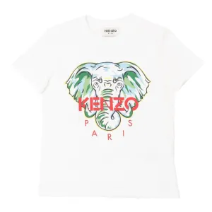 T-shirt pour garçons à motif éléphant blanc