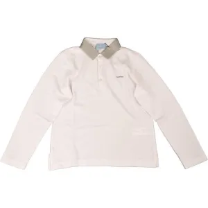 Polo Garçon Blanc/Gris