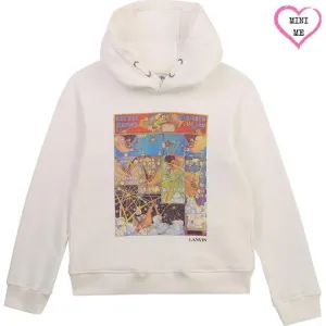 Sweat à capuche blanc pour garçons